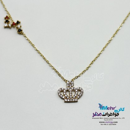 گردنبند طلا - طرح تاج-MM0484